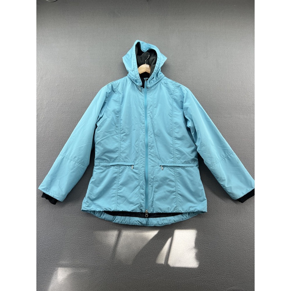 Nike Jacket Womens Small Blue Hooded Full Zip Winter Parka Pockets Fleece Lined